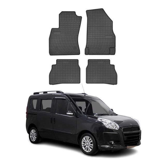 OMAC Gummi Fußmatten für Fiat Doblo 2010-2020 Automatten Gummi Schwarz 4tlg
