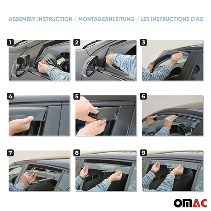 Motorhaube Deflektor Windabweiser Regenabweiser Set für Audi Q7 4L 2006-15 5tlg