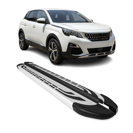 Trittbretter Seitenschweller Seitenbretter für Peugeot 3008 2016-2024 Alu 2 tlg