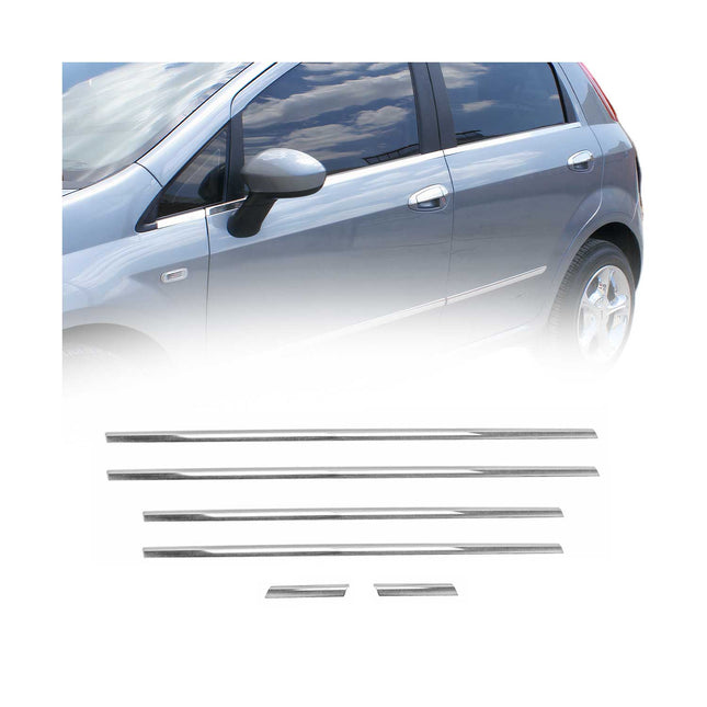 Fensterleisten Zierleisten für Fiat Grande Punto Evo 2005-2009 5tür Chrom 6tlg