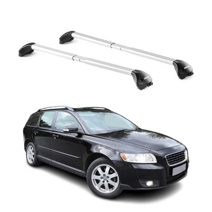 Dachträger Grundtäger für Volvo V50 2004-2012 5 tür 100kg Alu Silber 2 tlg ABE