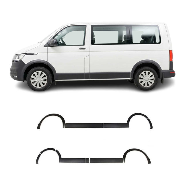 Radlaufschutz Kotflügel für VW T6 Transporter 2015-2019 Langer ABS Schwarz 11tlg