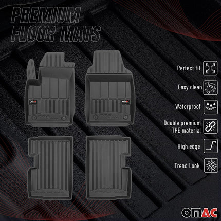 OMAC Gummi Fußmatten für Fiat 500 500C 2007-2026 Premium TPE Automatten 4tlg