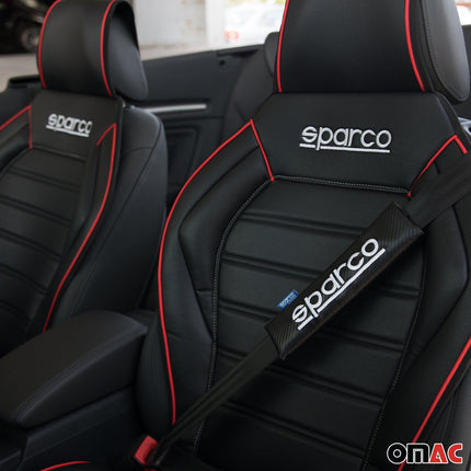 SPARCO Gurtschoner Gurtpolster Sicherheitsgurt Gurtschutz Karbon Schwarz 2x