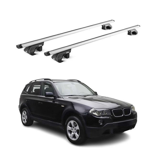 Dachträger Grundtäger für BMW X3 E83 2004-2010 5 tür 90kg Alu Silber 2 tlg ABE