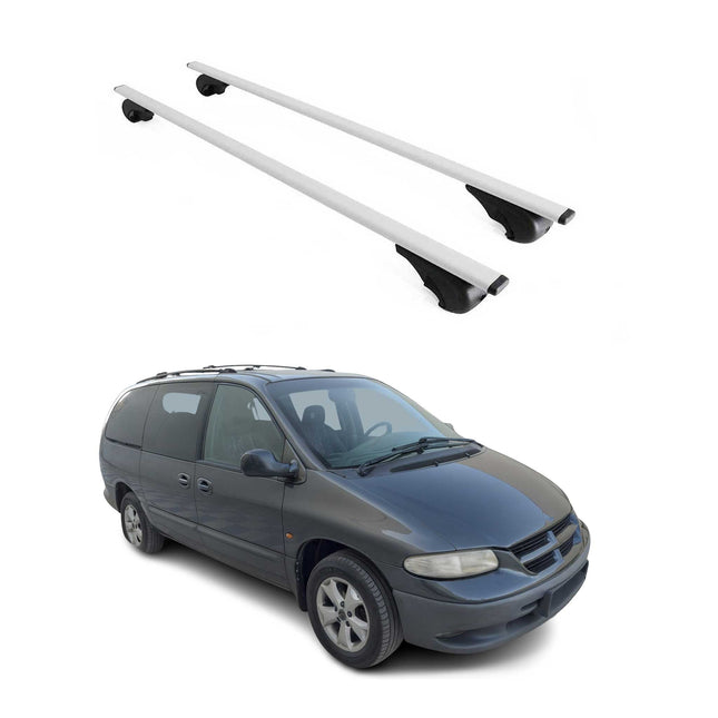 Dachträger Grundtäger für Chrysler Voyager 1996-2001 75kg Metall Silber 2 tlg