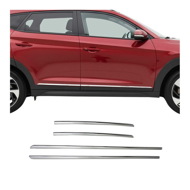 Seitentürleiste Türleisten Türschutzleiste für Hyundai Tucson 2015-2024 Chrom 4x