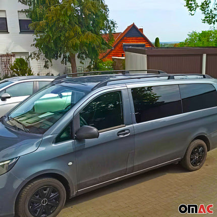 Dachreling Dachgepäckträger für Peugeot Partner 2018-2024 L2 Langer Alu Schwarz