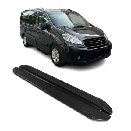 Trittbretter Seitenschweller für Fiat Scudo 2007-2016 L1 Aluminium Schwarz 2tlg
