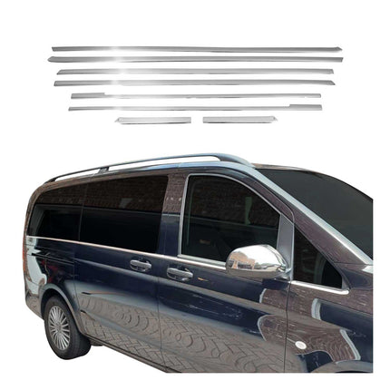 Fensterleisten Zierleisten für Mercedes Vito W447 2014-2026 Edelstahl Chrom 8tlg