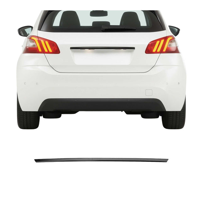 Kofferraumleiste für Peugeot 308 Schrägheck 2014-2021 Edelstahl Dunkel Chrom
