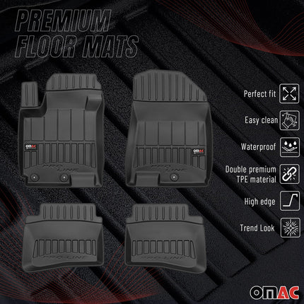 OMAC Gummi Fußmatten für Hyundai i20 2014-2020 Premium TPE Automatten Schwarz 4x