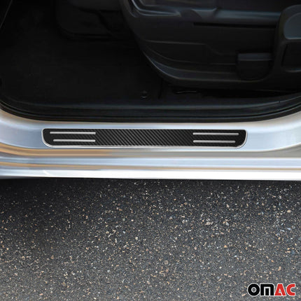 Einstiegsleisten Türschweller für Autos 38cm Chrom Kohlefaserfolien 2tlg