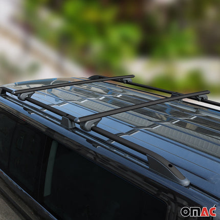 Dachreling + Dachträger für Peugeot Partner Tepee L1 2008-2018 Alu Schwarz 4x