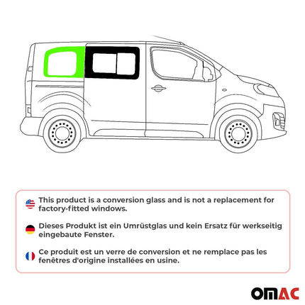 Seitenfenster Auto Fenster für Citroen Jumpy 2016-2026 Schwarz Rechts L1