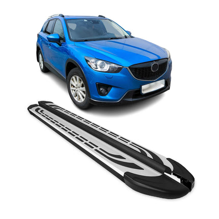 Trittbretter Seitenschweller Seitenbretter für Mazda CX-5 Aluminium Schwarz Grau