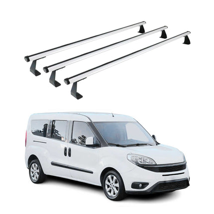 Dachträger Grundtäger für Fiat Doblo 2010-2022 75kg Aluminium Silber 3 tlg