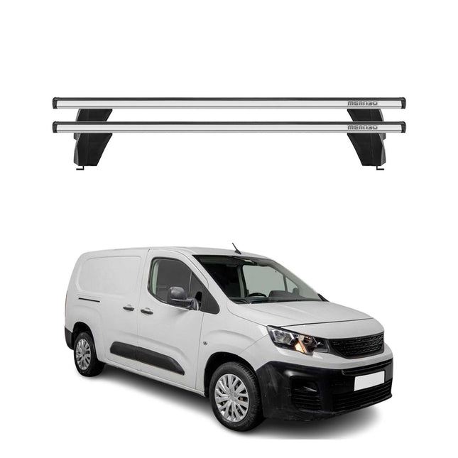 Menabo Dachträger Grundtäger für Peugeot Partner mk3 2018-2026 75kg Alu Grau 2x