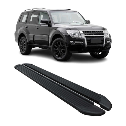 Seitenschweller Trittbretter Schweller für Mitsubishi Pajero 2006-21 Alu Schwarz