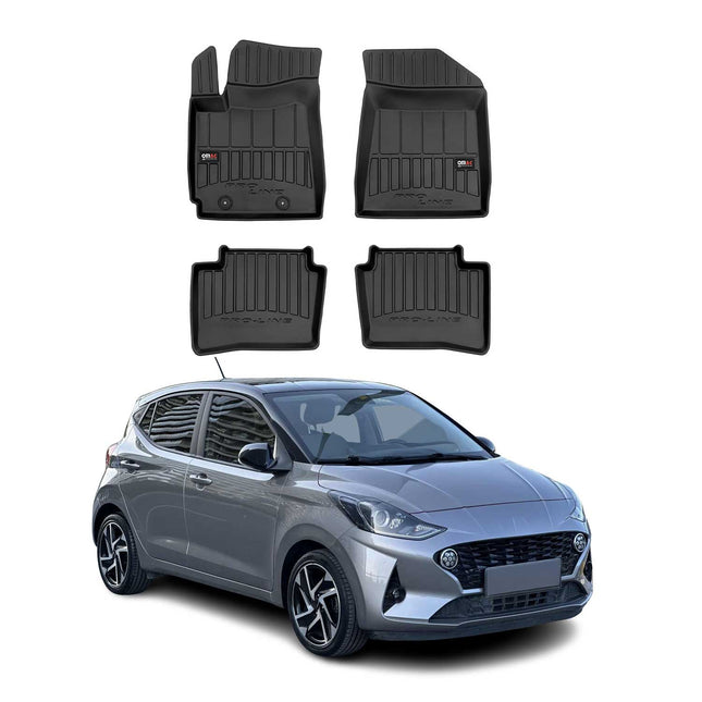 OMAC Gummi Fußmatten für Hyundai i10 2020-2026 Premium TPE Automatten Schwarz 4x