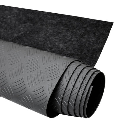 Antirutschmatte Gumimatte Bodenbelag Riffelblech Optik 200 x 100 cm Schwarz