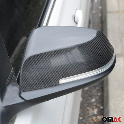 Spiegelkappen Spiegelabdeckung für BMW X1 E84 2013-2015 Echt Carbon Schwarz 2x