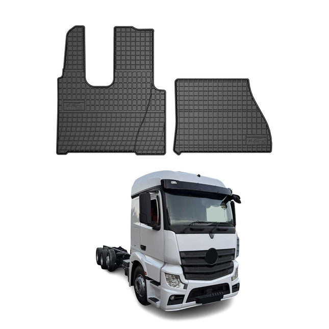 OMAC Gummi Fußmatten für Mercedes Actros MP4 2012-2020 Automatten Schwarz 2x