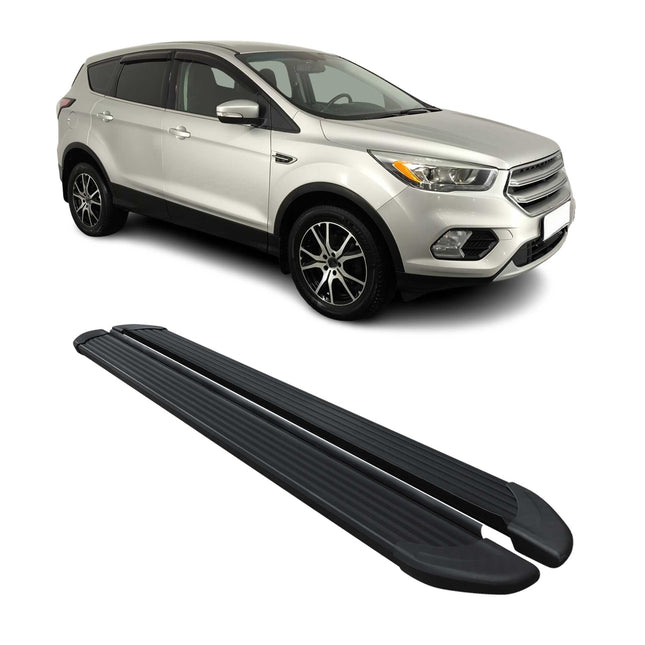 Seitenschweller Trittbretter Schweller für Ford Kuga II 2012-2019 Alu Schwarz