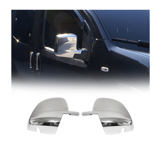 Spiegelkappen Spiegelabdeckung für Fiat Qubo 2008-2021 Chrom ABS Silber 2tlg