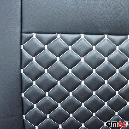 Sitzbezüge Schonbezüge für Ford Transit 2000-2009 Kunstleder Schwarz Weiß 1tlg