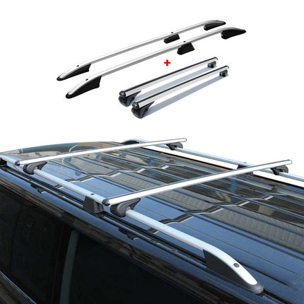 Dachreling + Dachträger für VW T5 T6 T6.1 Transporter L2 Langer RS Alu Silber 4x