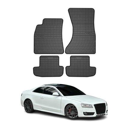 OMAC Gummi Fußmatten für Audi A5 Cabriolet Coupe 8T3 8F7 2007-2017 Schwarz 4x