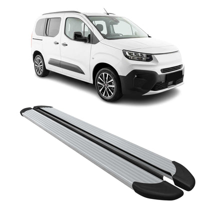 Trittbretter Seitenschweller für Fiat Doblo 2022-2026 Kombi L1 Alu Silber 2 tlg