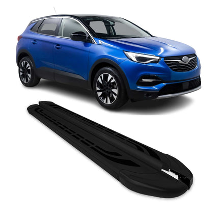 Trittbretter Schweller Seitenbretter für Opel Grandland 2021-2024 Alu Schwarz