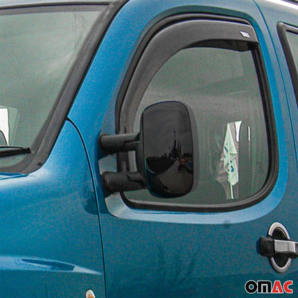 Spiegelkappen Spiegelabdeckung für Fiat Doblo 2000-2010 Chrom ABS Dunkel 2tlg