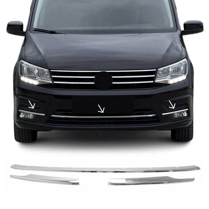 Kühlergrill Leisten Grillleisten für VW Caddy 2015-2020 Edelstahl Chrom 3tlg
