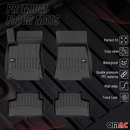 OMAC Gummi Fußmatten für Mercedes CLA C118 2019-2026 Premium Gummi Schwarz 4tlg