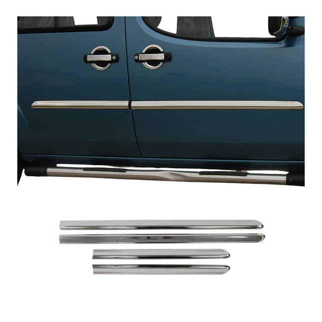 Seitentürleiste Türleisten Türschutzleiste für Fiat Doblo 2000-2006 Edelstahl 4x