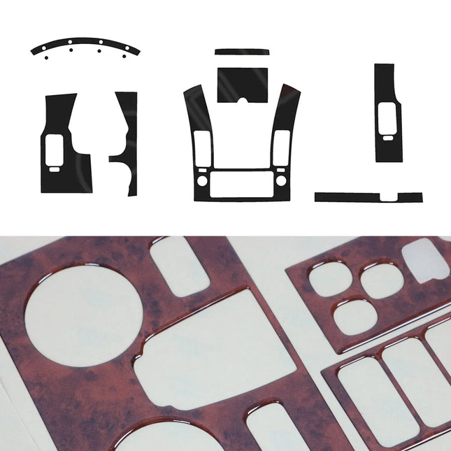 Innenraum Dekor Cockpit für Nissan Navara D40 2005-2015 Wurzelholz Optik 17tlg