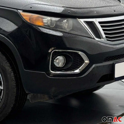 Nebelscheinwerfer Rahmen Umrandung für Kia Sorento 2010-2012 Edelstahl Chrom 2x