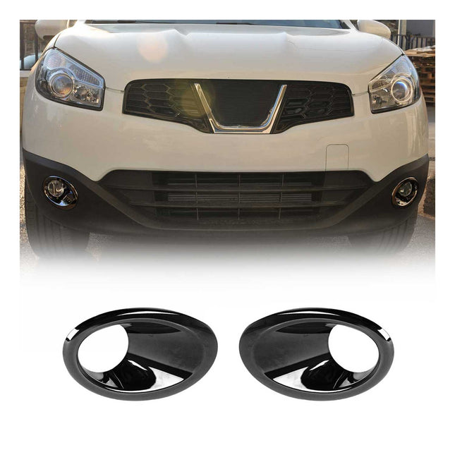 Nebelscheinwerfer Rahmen für Nissan Qashqai +2 2008-2014 Chrom ABS Dunkel