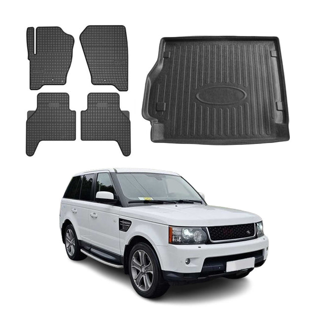 Fußmatten & Kofferraumwanne Set für Range Rover Sport L320 2005-2013 Gummi 5x