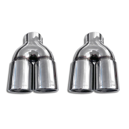 Auspuffblende Endrohr für Renault Clio 2012-2019 Edelstahl Chrom 2tlg