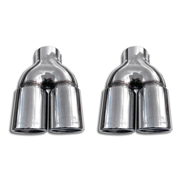 Auspuffblende Endrohr für Renault Clio 2012-2019 Edelstahl Chrom 2tlg