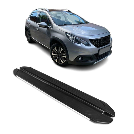 Trittbretter Seitenschweller für Peugeot 2008 2013-2019 Aluminium Schwarz Silber