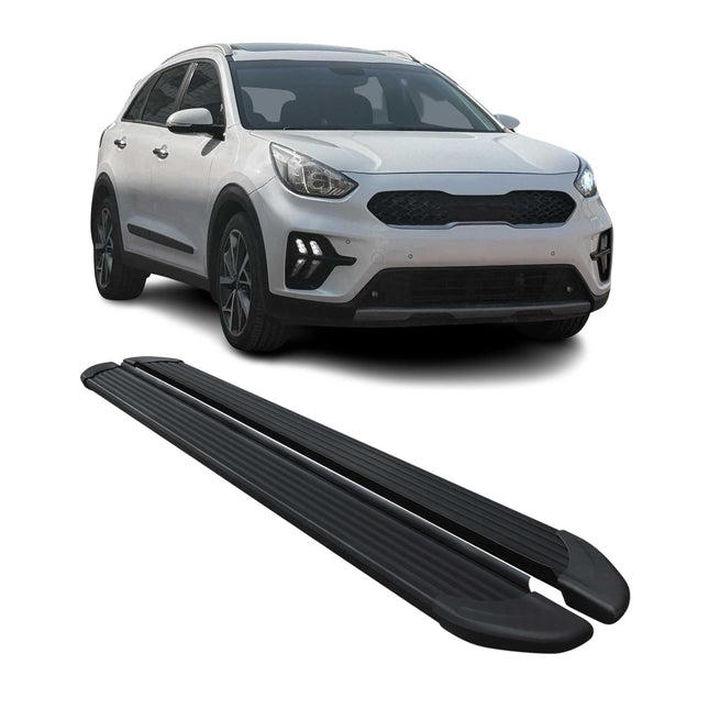 Seitenschweller Trittbretter Schweller für Kia Niro I 2017-22 Aluminium Schwarz