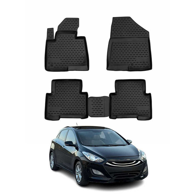 OMAC Gummimatten Fußmatten für Hyundai i30 2012-2017 TPE Automatten Schwarz 4x