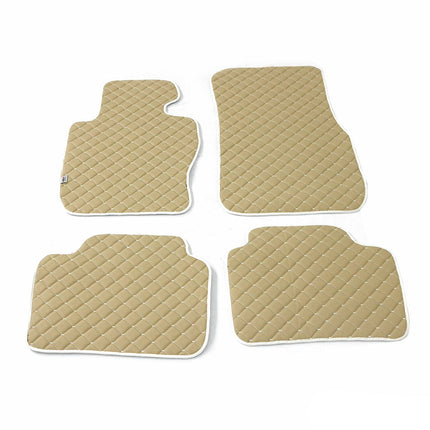 Fußmatten Leder Automatten für BMW 3er F30 2011-2019 Kunstleder Beige 4tlg