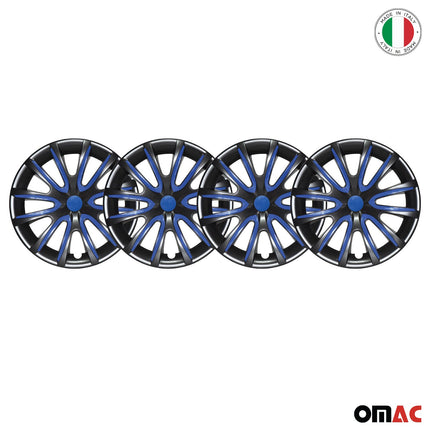 4x Radkappen Radzierblenden für 16" Zoll Stahlfelgen Schwarz Dunkel Blau