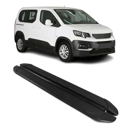 Seitenschweller Trittbretter für Peugeot Rifter 2018-2026 Kombi L1 Schwarz 2 tlg
